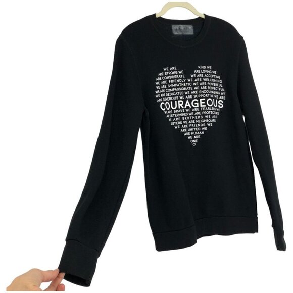 Reign + Glory Charcoal Courageous Crewneck Sweater size S - Picture 6 of 16
